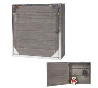 Boîte à clés Virginia, armoire à clés en bois, look shabby vintage 27x27x6cm gris-brun