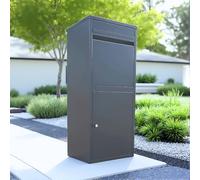 Boîte à Colis - Boîte aux Lettres Colis - Anthracite - Libre Pose ou Fixation Murale - XXL - Tapis Amortisseur Offert - Boîte résistante aux intempéries et sécurisée pour courrier & Colis - ParcelXL®