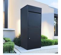 Boîte à Colis - Boîte aux Lettres Colis - Noire - Libre Pose ou Fixation Murale - XXL - Tapis Amortisseur Offert - Boîte résistante aux intempéries et sécurisée pour courrier & Colis - ParcelXL®