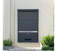 Boîte à Colis - Boîte aux Lettres pour Colis - Anthracite - Boîte à Colis - Boîte Murale ou Autonome - Comprend Support de Fixation Mural - Courrier & Colis - Tapis Amortisseur Offert - ParcelXL®