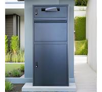 Boîte à Colis - Boîte Aux Lettres pour Colis - Anthracite - Libre Pose Ou Fixation Murale - Compartiment Séparé - Serrure À Code - Tapis Amortisseur Offert - Acier Résistant - DuoBox ParcelXL®