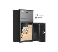 VEVOR Boîte à Colis 500x398x980 mm Boîte aux Lettres en Acier Galvanisé, Verrouillable à Clés, avec Conception Antivol, Résistante aux Intempéries, Dépôt Colis pour Extérieur, Maison, Bureau, Noir