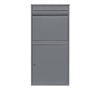 Boîte à Colis XL Anti-vol Grise en Acier Autportante Boîte aux Lettres Murale Colissimo -Grande boîtes jusqu'à 44 x 33 x 30 cm- 100% Sécurisée [Notification Scan code barres + 2 Clés ] Livrée à Plat