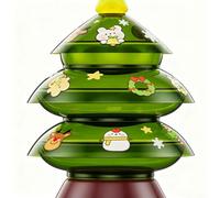 Boîte à collations, conception à trois couches, 1 ensemble, plat à bonbons de avec couvercle, plateau à bonbons, plat de service, boîte à collations, facile à assembler, pour la fête à la maison