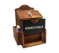 Boîte à commentaire - Boîte aux lettres verrouillable en bois avec 2 emplacements, idéale pour enseignant, bureau, ferme, restaurant, église, ou collecte de messages de mariage, boîte à suggestions et
