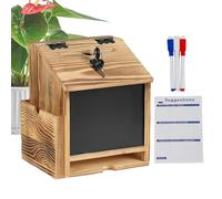 Boîte À Commentaires En Bois Coffre En Bois Verrouillable Murale D'Épargne