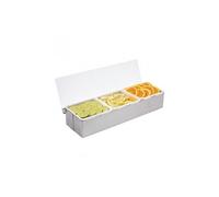Olympia Boîte à compartiments Olympia 3x 950ml, Acier inoxydable, 76(H) x 460(L) x 152(P) mm, Acier inoxydable, K490