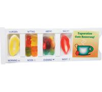 Boîte à comprimés Bon rétablissement remplie de bonbons aux fruits Article de farce 25g
