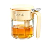 Boîte à condiments de cuisine - Accès facile avec cuillère, bocal à condiments en verre avec couvercle | pour vinaigre, poivre, , sel, plats de préparation des repas, plats de service traiteur