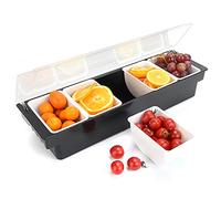 Boîte À Condiments, Distributeur À 5 Compartiments, Abs Qualité Alimentaire, Bac À Fruits, Aliments Organisation Récipient, Avec Couvercle, Pour Stocker Et Placer Fruits Et Nombreux Autres Aliments