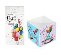 Boîte à confettis farces - Surprise portable interactive, distributeur de confettis d'anniversaire amusant avec construction, gadget de fête avec design coloré pour la famille, les amis, la ma