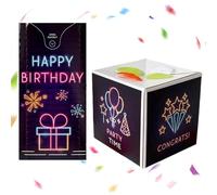 Boîte à confettis farces - Surprise portable interactive, distributeur de confettis d'anniversaire amusant avec construction, gadget de fête avec design coloré pour la famille, les amis, la ma