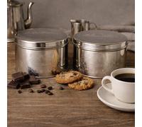 Boîte à cookies ronde argentée
