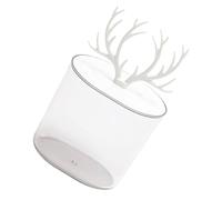 Boîte à Cotons avec Couvercle, Organisateur de Coiffeuse Blanc | As et Abs, Compartiments Multiples, pour Coton, Bijoux et Accessoires, pour Plan de Toilette