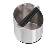 Boîte à coups de café, seau de marc de café en acier inoxydable avec base en caoutchouc pour les restaurants à domicile en acier sans barre en acier petit (Stainless steel color small (FC-04-1))