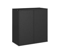 Boîte à Coussins de Jardin Résine Tressée 100x97,5x104 cm Noir Coffre vidaXL