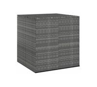 Boîte à coussins de jardin Résine tressée 100x97,5x104 cm Gris