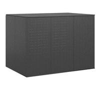 Boîte à coussins de jardin Résine tressée 145x100x103 cm Noir Noir G