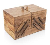 Boîte à couture - 5 Compartiments - 30,5 x 18 x 21 cm - Bois de palétuvier