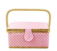 Boîte à couture avec plusieurs sections pour ranger facilement ciseaux, fils, etc. (1 rose)