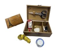 Boîte à couture complète JYC CREATIVE, kit de couture de base, boîte en bois de rangement et décoration, boîte à couture avec serrure en métal, cadeau, (couture complète paris)