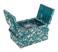 Boîte à couture double ouverture - motif oiseaux - Hobby Gift (21 x 30,5 x 19,5 cm)(...) - Vert G