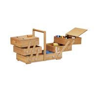 Relaxdays 10022221 Boîte à Couture en Bambou Compartiments casiers HxlxP:30 x 44 x 22 cm, Nature, Naturel, 22 x 44 x 30 cm