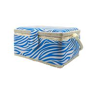 Boîte à Couture Grande, boîte à couture recouverte de tissu avec compartiments, boîte à couture, cadeau pour maman, amis, sœurs, (Zèbre bleu, Grande)