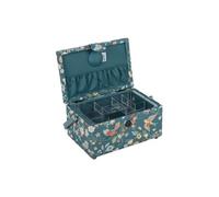 Hobby Gift Boîte à couture moyenne motif volière d’oiseaux appliqué Vert 17,8×24,5×14,5 cm