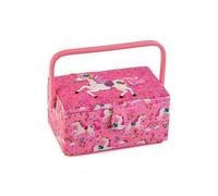Boîte à Couture Moyenne Licorne Hobby Gift (17,8 x 24,5 x 14,5 cm) - Elégance, Fonctionnalité pour Vos Accessoires de Couture(...) - Rose