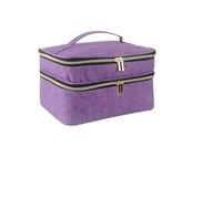Boîte à Couture Organisateur d'accessoires de couture grande capacité, boîte rangement for fils, aiguilles, épingles, boutons, sac avec fermeture éclair bidirectionnelle, fournitures(Purple)