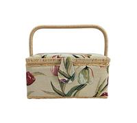 Boîte à Couture Petite, boîte à couture recouverte de tissu avec compartiments, boîte à couture, cadeau pour maman, amis, sœurs, (tulipe, petite)