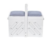 Boîte à couture - Prym - Blanc - Bois d'hévéa - Tissu rembourré - Amovible