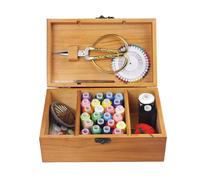 Boîte À Couture Rétro En Bois Avec Kit De Couture Complet ¿ Durable, Portable, Idéale Pour La Maison Et Les Voyages