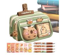 Boîte à crayons Capybara,Trousse à crayons Capybara,Pochette à crayons amusante et originale à 9 couches de grande capacité | Jolie boîte multicouche à imprimé Capybara, pour les adolescentes de l'éco