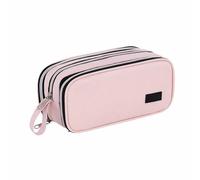 Boîte à crayons de grande capacité à 8 couches, boîte de rangement portable, trousse de rangement multifonction en toile avec fermeture éclair pour fournitures scolaires et de bureau, rose, Taille