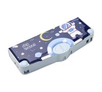 Boîte à Crayons de Grande capacité Boîte à Crayons à Crayon Multifonctionnel avec Bouton de Bouton-Poussoir Règle Crayon Eraser pour garçons