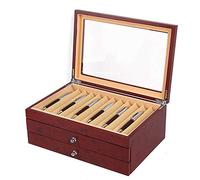 Boîte à crayons en bois - 3 niveaux - Avec tiroirs pour 34 stylos rouge