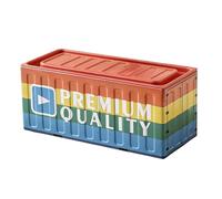 Boîte à crayons en forme de récipient avec couvercle, boîte de rangement portable multifonction en fer métallique, anti-rouille, style industriel, 11,5 x 5 x 5 cm, finition mate (colorée)