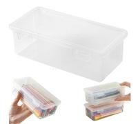Boîte à crayons en plastique, 7, 5 x 2, 4 x 3, 5 pouces, capacité de rangement pour stylos, trousse à crayons en plastique transparent avec couvercle hermétique, organisateurs de papeterie empila