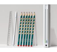 Boîte à crayons mignonne au design hexagonal avec 6 crayons, une règle, un taille-crayon et une gomme, rangement multifonctionnel pour les étudiants