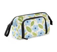 Boîte à crayons minimaliste de printemps bleue florale de grande capacité, fournitures scolaires Preppy légère pour enfants, fournitures scolaires Preppy estuche de lapices para mujer