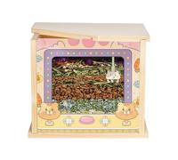 Boîte à creuser pour hamster, petit animal de compagnie, abri d'activités visible, décoration d'habitat en bois acrylique pour hérissons, écureuils, chinchillas, 19 x 15 x 16,2 cm