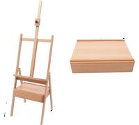 Boîte à croquis en bois-Easel, réglable en hauteur, tiroir spacieux, Burlywood
