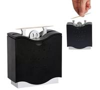 Boîte à Cure-Dents Automatique 6,5 cm, Distributeur avec Simple Mouvement du Socle, Noir, Pratique et Élégant.