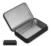 Boîte à Cure-dents Portable en Fer avec Couvercle à Rabat et Miroir