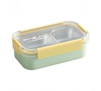 Boîte à déjeuner à 2 compartiments en acier inoxydable avec couvercles hermétiques étanches, plateau amovible pour un lavage facile au lave-vaisselle, conçue pour le stockage et le transport des repas