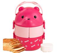 Boîte à déjeuner anti-fuite - Boîte à double couche étanche en forme d'ours à lunettes, récipient alimentaire empilable, boîte à goûter portable, récipient pour aliments chauds