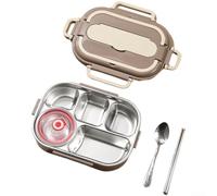 Boîte à déjeuner anti-fuite en acier inoxydable avec verrous sécurisés, passe au micro-ondes, plusieurs compartiments pour le transport organisé des repas (C)