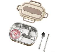 Boîte à déjeuner anti-fuite en acier inoxydable avec verrous sécurisés, passe au micro-ondes, plusieurs compartiments pour le transport organisé des repas (B)